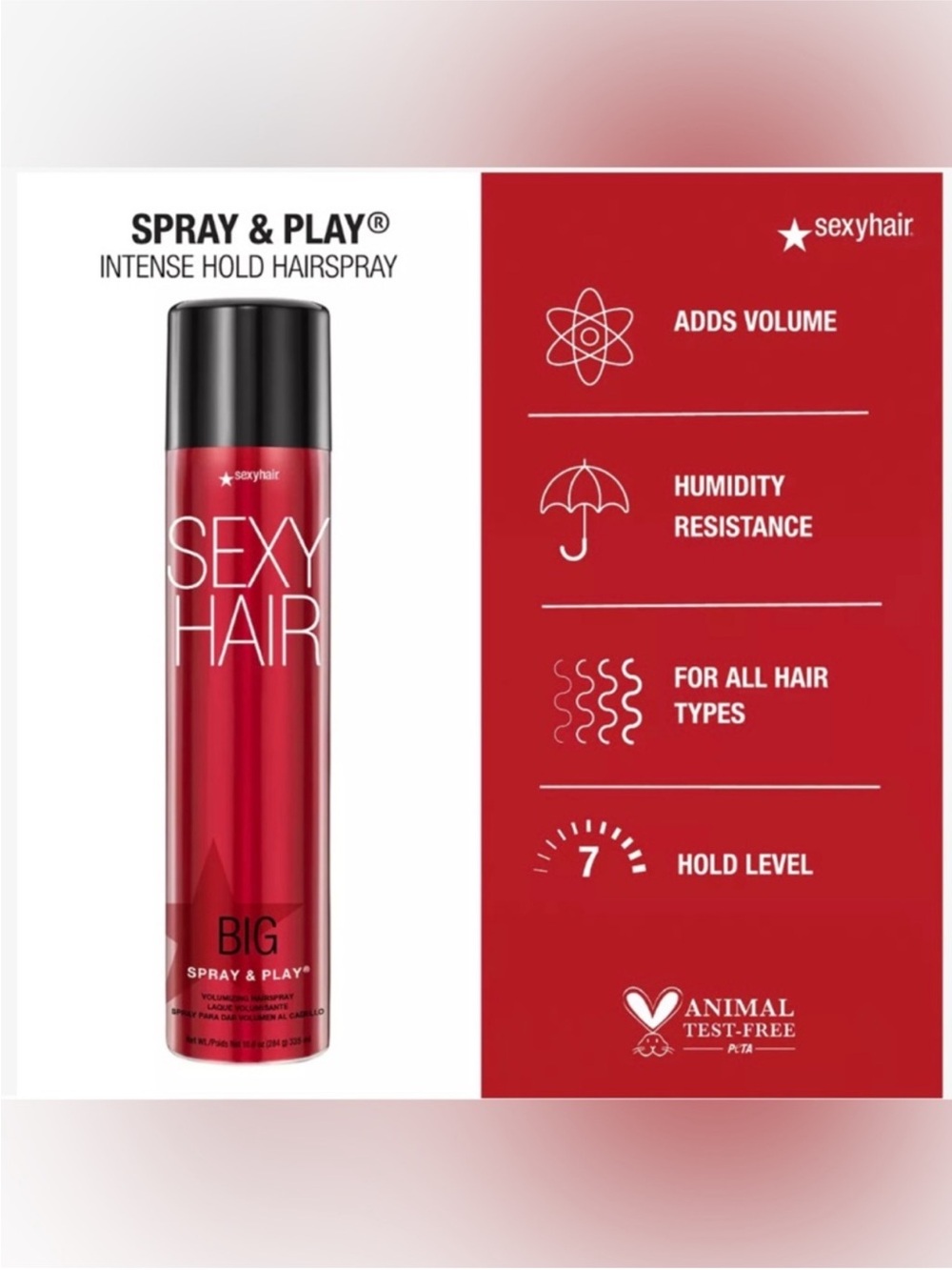 Sexy Hair Big Sexy Hair Spray & Play 16oz, Big Spray & Play Harder With Keychain - Picture 4 of 9